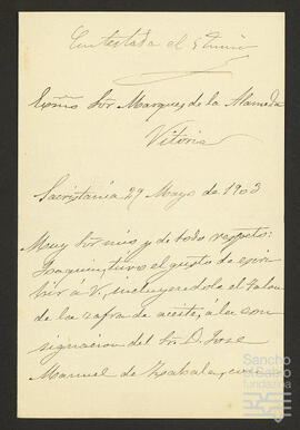 Cartas de los arrendadores de la Bodega La Sacristanía a José María de Zavala Ortés de Velasco.