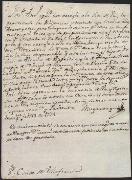 Cartas entre Pedro José Fernández de Mugartegui y el Conde de Villafranca.