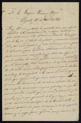 Carta de José Domingo de Gallaztegui a Joaquín de Yrízar Moya solicitándole autorización para cerrar a su costa un terreno.