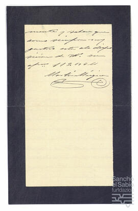 Cartas de los arrendadores de la Bodega La Sacristanía a José María de Zavala Ortés de Velasco.