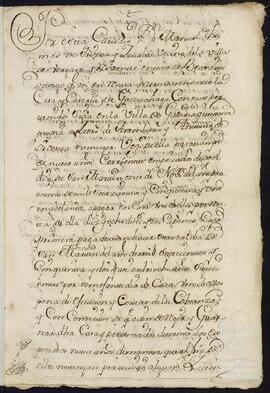 Arrendamiento de la casería de Gaztañaga con todas sus pertenencias a Pedro de Aramburu y a su mujer Antonia de Oscorta Yrízar.