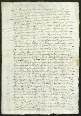 Carta de pago otorgada por las religiosas del Covento de San Cosme y San Damián de Eibar en favor de Francisca de Idiáquez por la dote como religiosa de su hija.