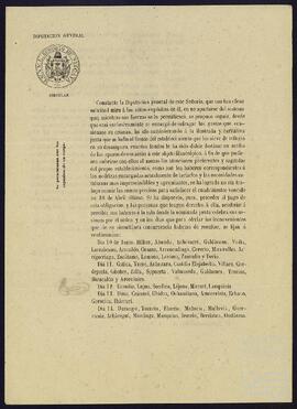 Circular de la Diputación General de Vizcaya relativa al pago de los haberes correspondientes a las nodrizas encargadas de alimentar a los expósitos.