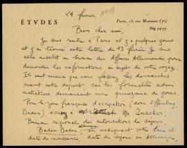 Correspondencia entre Robert Bosc y José Miguel de Azaola Urigüen.