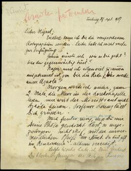 Correspondencia entre José Miguel de Azaola Urigüen, Francois Charriere y Franz Neuwirth.