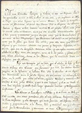 Carta de Ramón de la Vega Sotomayor dirigida a María Josefa de Iturbe.