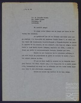 Correspondencia entre José Miguel de Azaola Urigüen y Joaquín Sopena.