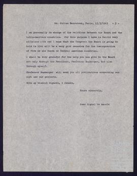 Correspondencia entre José Miguel de Azaola Urigüen y Julian Behrstock.