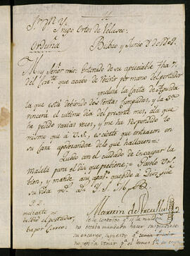 Correspondencia y cuentas de la administración de los bienes de Bilbao.