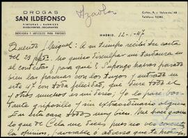 Correspondencia entre Joaquín de Azaola Ondarza y José Miguel de Azaola Urigüen.