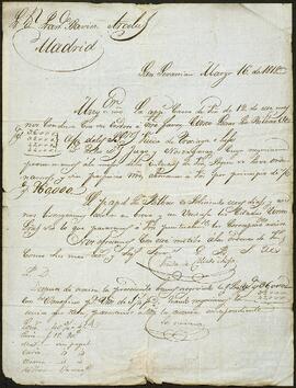 Cartas de la compañía Viuda de Collado e Hijos dirigidas a Franciso Javier de Arcelus.