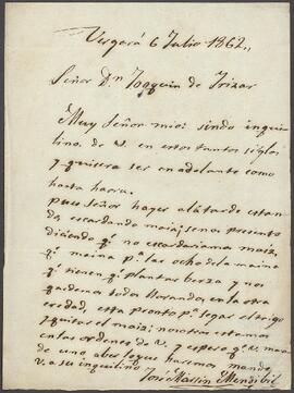 Cartas de José Martín Mendívil dirigidas a Joaquín de Yrízar.
