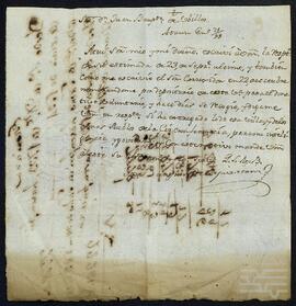 Carta a Juan Bautista Ubillos solicitándole información acerca del donativo voluntario.