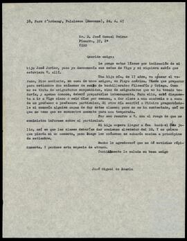Correspondencia entre José Miguel de Azaola Urigüen y José María Beiras.