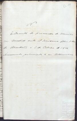 Testamento de Fernando de Munibe.
