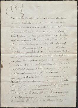 Arrendamiento de las ferrerías y palacio de Alduncín y la ferrería de Olazarreta otorgado por José María de Aréizaga Magallón en favor de Juan Blas Bergara.