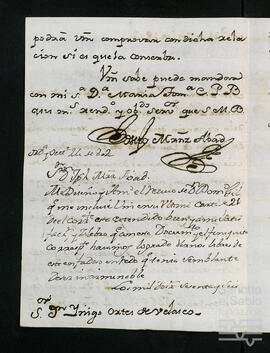 Correspondencia por la deuda dejada por Domingo Gil.