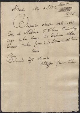 Despachos emitidos entre Miguel de Itúrbide y Joaquín Apezteguía con la Corte de Navarra.