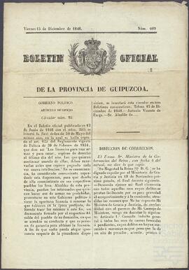 Boletín Oficial de la provincia de Guipúzcoa número 609.