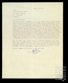 Correspondencia entre José Miguel de Azaola Urigüen y José María Beiras.
