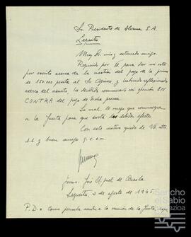 Correspondencia relacionada con la sociedad Alvamar S.A.