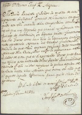 Cartas de José Ignacio de Echave dirigidas a Femín José de Aizpuru.
