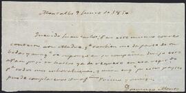 Carta de Domingo Manso de Zúñiga a Juan Carlos de Aréizaga.