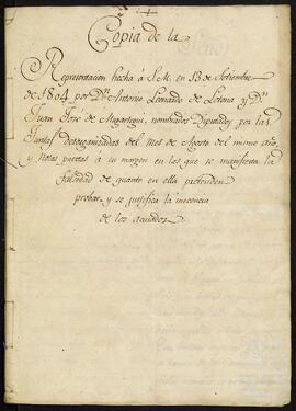 Representación hecha a Su Majestad el 23 de septiembre de 1804 por Antonio Leonardo de Letona y Juan José de Mugartegui.