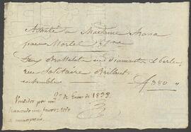 Cuenta de la venta de unas joyas por Joaquín de Yrízar.