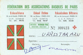 Fédération Des Associations Basques de París. 1969-70
