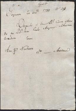 Decreto de la Corte de Navarra a solicitud de Juan Carlos de Aréizaga ordenando a Ana Ignacia de Navarrete la imposibilidad de hacer novedades en las cerraduras del palacio Arbactas.