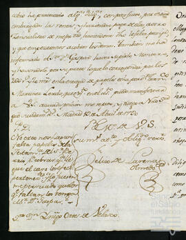 Correspondencia por la administración de la testamentaría de Francisco de Berrio Marzana.
