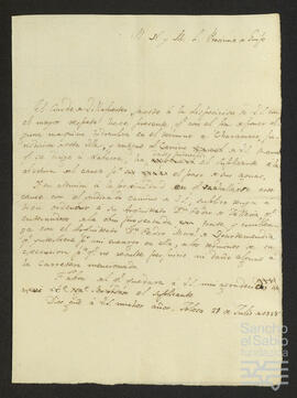 Carta de Manuel José de Zavala Acedo a la provincia de Guipúzcoa.