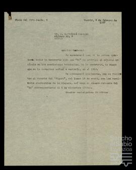 Correspondencia entre José Miguel de Azaola Urigüen y Bartolomé Mostaza.