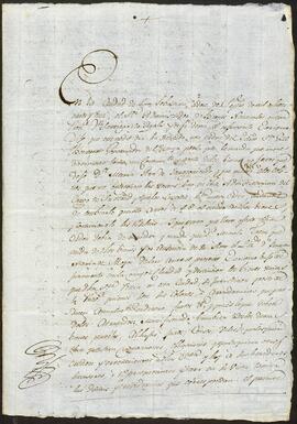 Auto del Administrador de Bienes Nacionales ordenando tomar conocimiento de los bienes que María Ana de Jaureguiondo había poseido en San Sebastián.