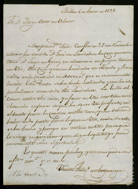 Correspondencia sobre la administración de los bienes de Bilbao.