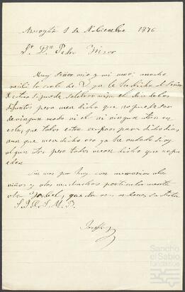 Cartas de una tal Josefa dirigidas a Pedro de Yrizar.