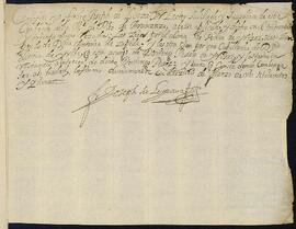 Certificación dada por fray José de Leyzaur de haberse realizado en el Convento de la Madre de Dios de Aránzazu 330 misas.