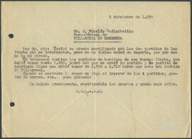 Carta dirigida a Nicolás Madinabeitia.