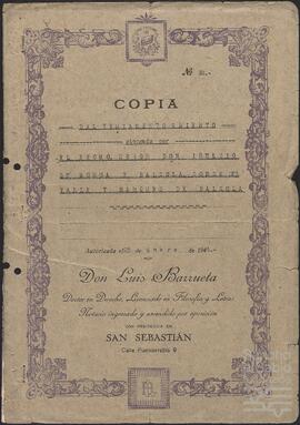 Testamento abierto de Ignacio de Murua Balzola.