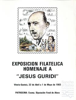 Folleto de la Exposición Filatélica Homenaje a Jesús Guridi.