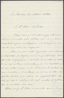 Cartas de Francisco Lafarga dirigidas a Pedro de Yrízar.