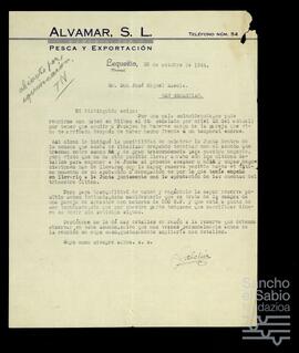 Correspondencia relacionada con la sociedad Alvamar S.A.