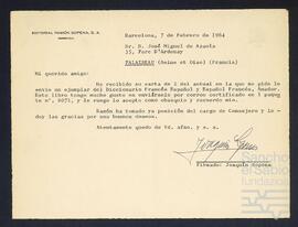 Correspondencia entre José Miguel de Azaola Urigüen y Joaquín Sopena.