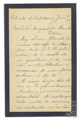 Cartas de los arrendadores de la Bodega La Sacristanía a José María de Zavala Ortés de Velasco.
