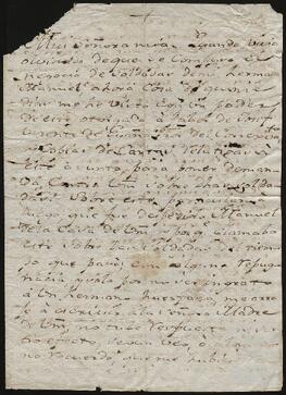 Carta de José Mariano de Zaloña dirigida a Concepción de Alcíbar.