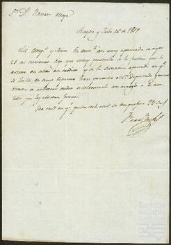 Cartas de Juan Martín Iturbe dirigidas a Ramón María de Moya.