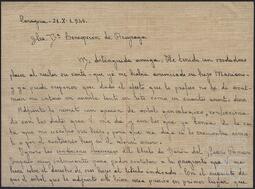 Carta de Francisco Palazón a Concepción de Aréizaga.