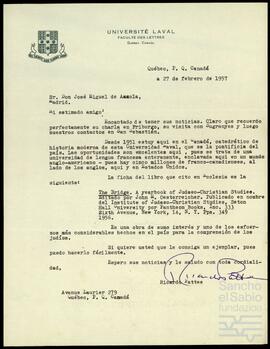 Correspondencia entre José Miguel de Azaola Urigüen y Richard Pattee.