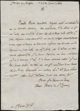 Carta de María Teotista de San Ignacio dirigida a Ignacio María de Balzola.